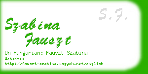 szabina fauszt business card